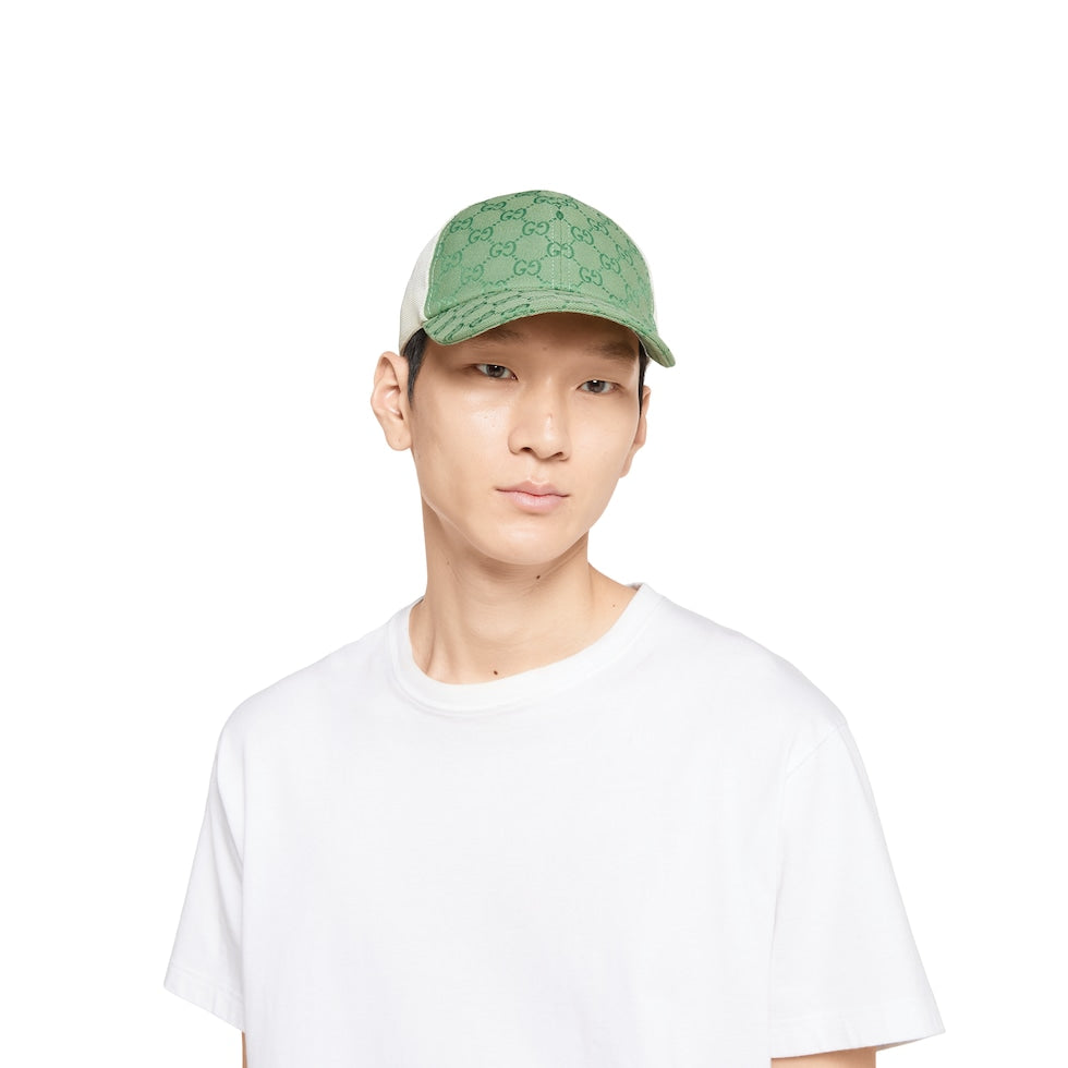 CASQUETTE EN TOILE ORIGINAL GG VERT BLANC