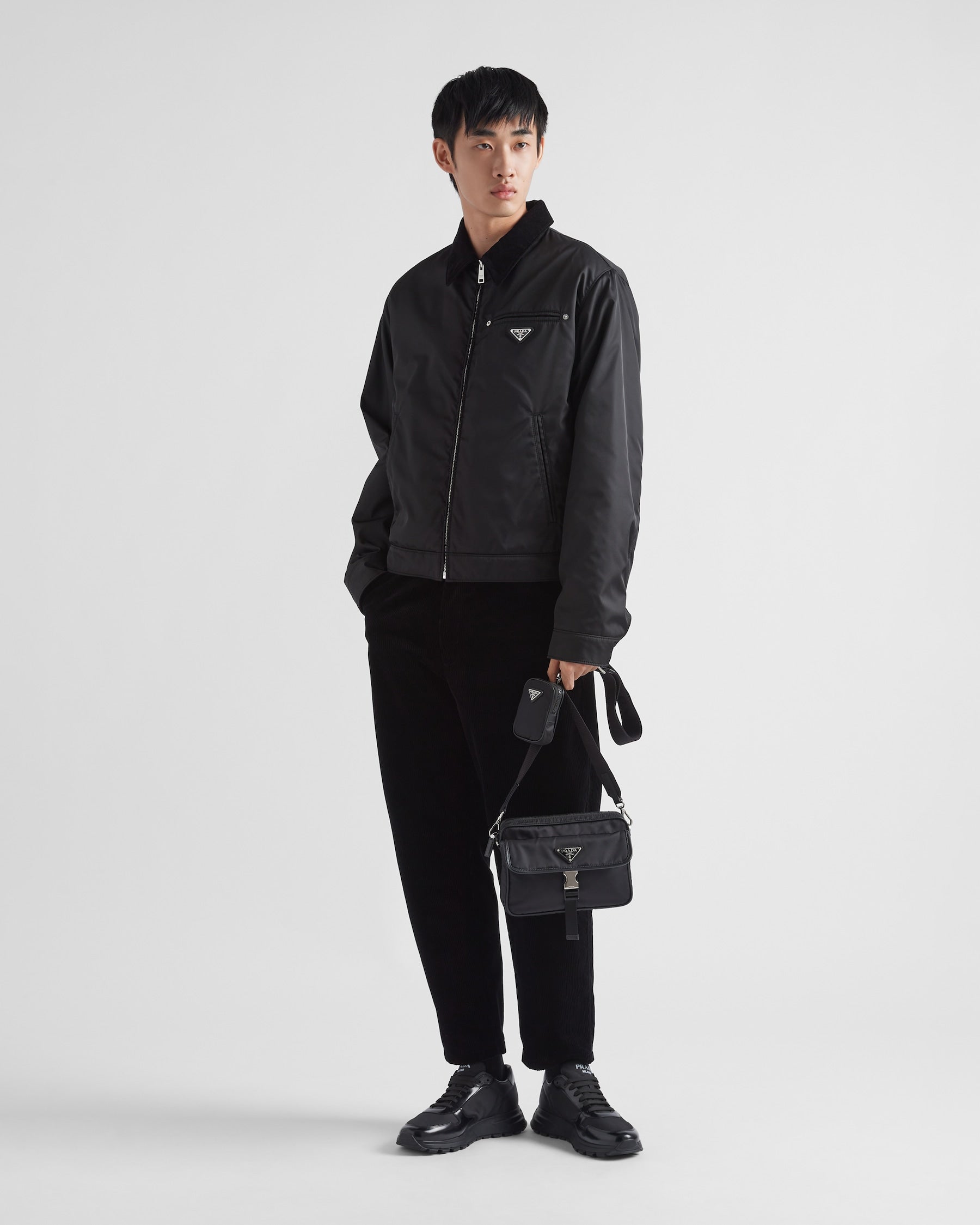 .Sac porté épaule en Re-Nylon et cuir Saffiano