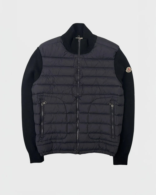 Moncler doudoune bi-matière cardigan