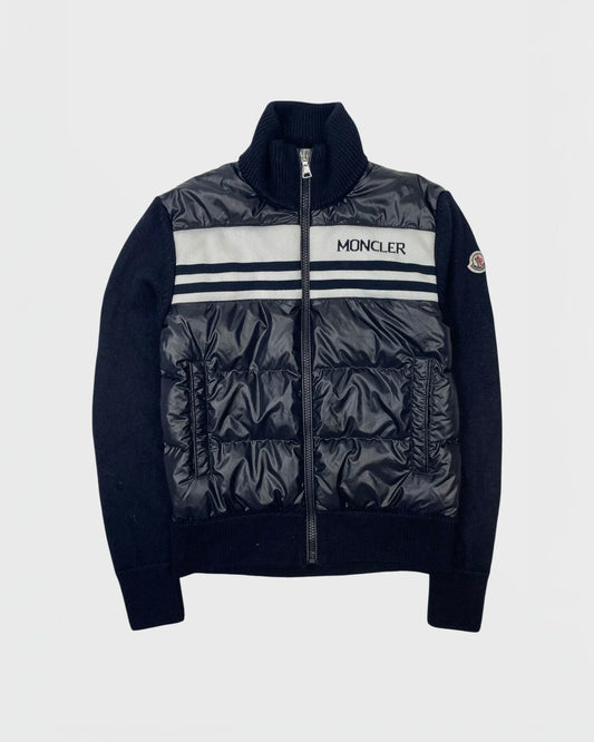 Moncler doudoune bi-matière cardigan
