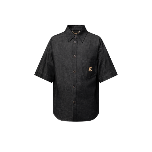 Chemise manches courtes en chambray