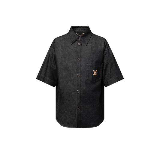 Chemise manches courtes en chambray