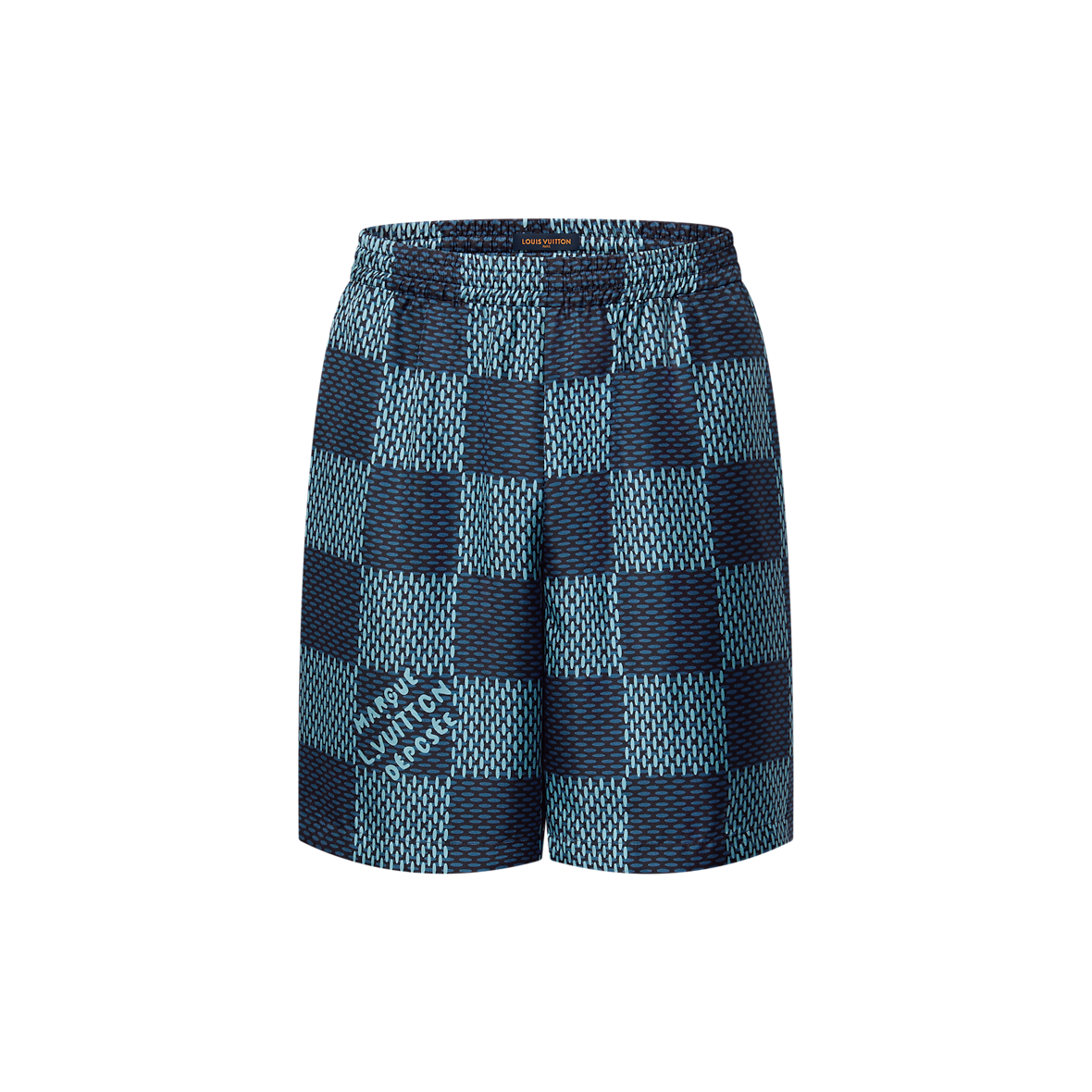 .Short Damier en soie