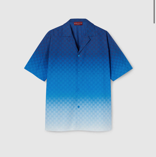 Chemise de bowling en popeline de coton à imprimé