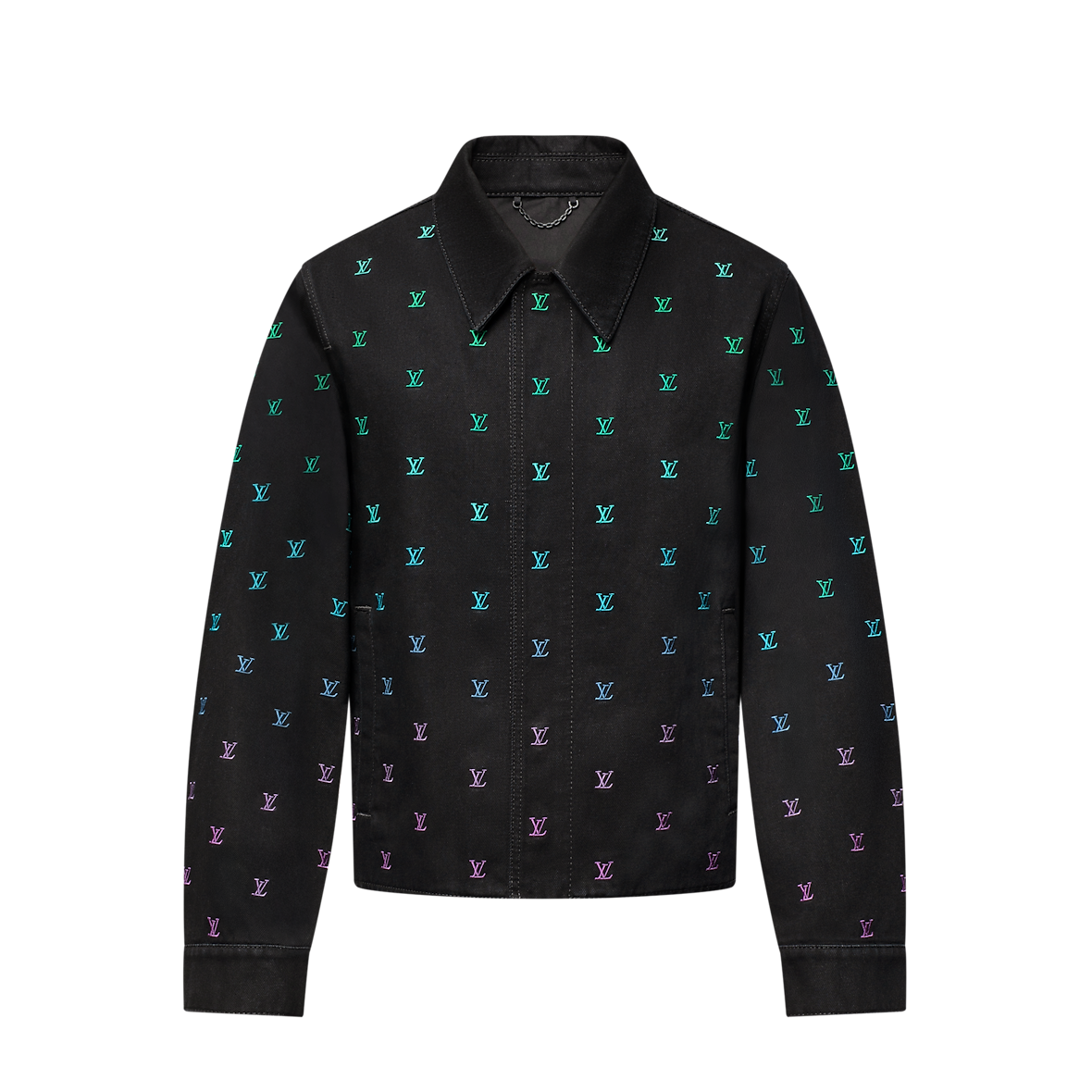 .Blouson sportswear brodé LV Blason Gradient en denim