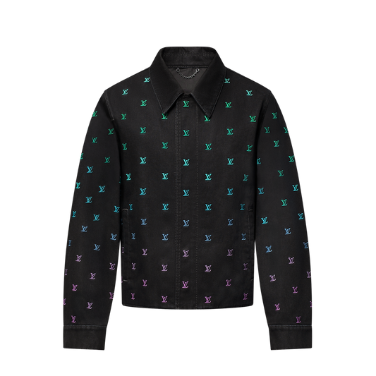 Blouson sportswear brodé LV Blason Gradient en denim