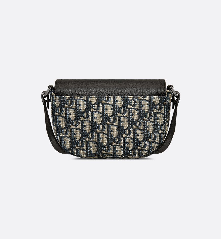 Mini sac Messenger à rabat Saddle Noir et Beige