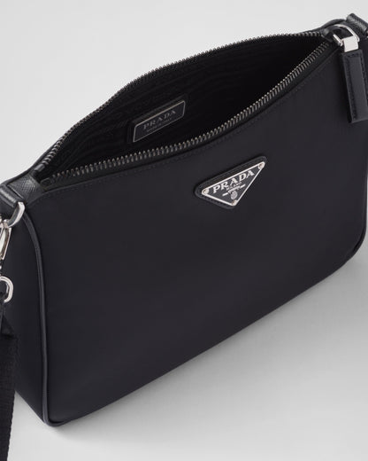 Sac porté épaule en Re-Nylon et cuir Saffiano