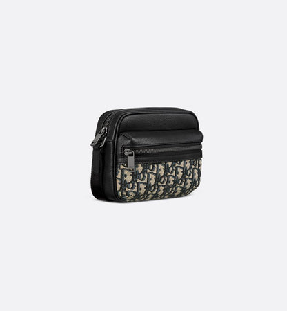 Mini sac Messenger zippé Rider 2.0 Noir et Beige