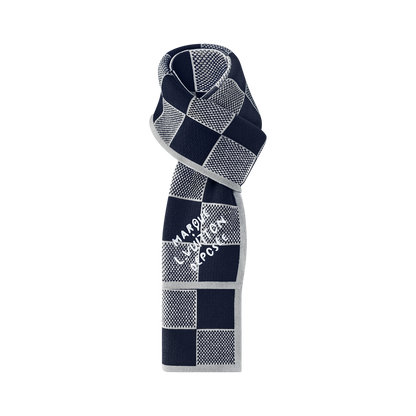 Bonnet et Écharpe Damier Heritage Bleu Marine