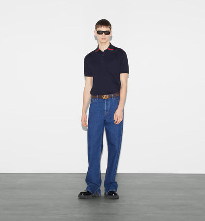 Polo en coton avec bande Web