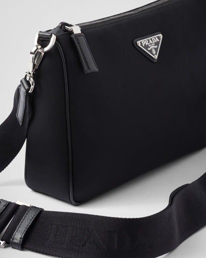 Sac porté épaule en Re-Nylon et cuir Saffiano