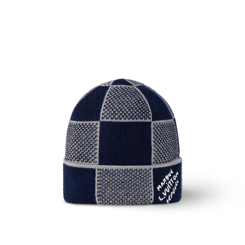 Bonnet et Écharpe Damier Heritage Bleu Marine