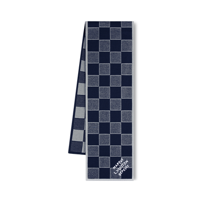 Bonnet et Écharpe Damier Heritage Bleu Marine