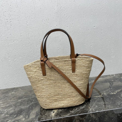Céline - Classic Panier petit modèle Souple Raphia et veau