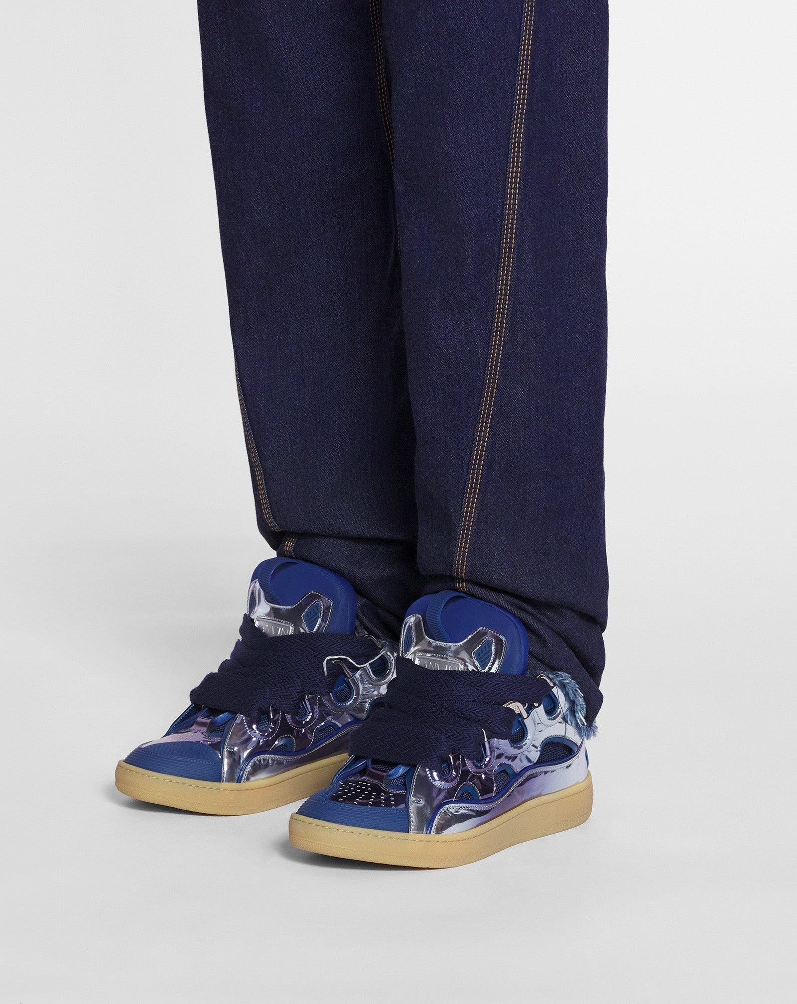 .LANVIN METALLIC CORNFLOWER