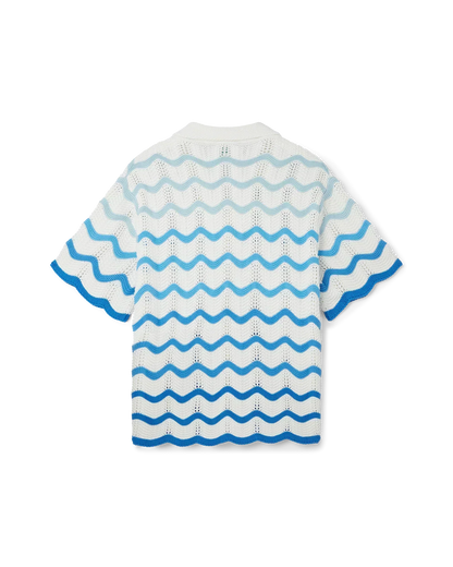 Wavy Gradient Crochet Shirt