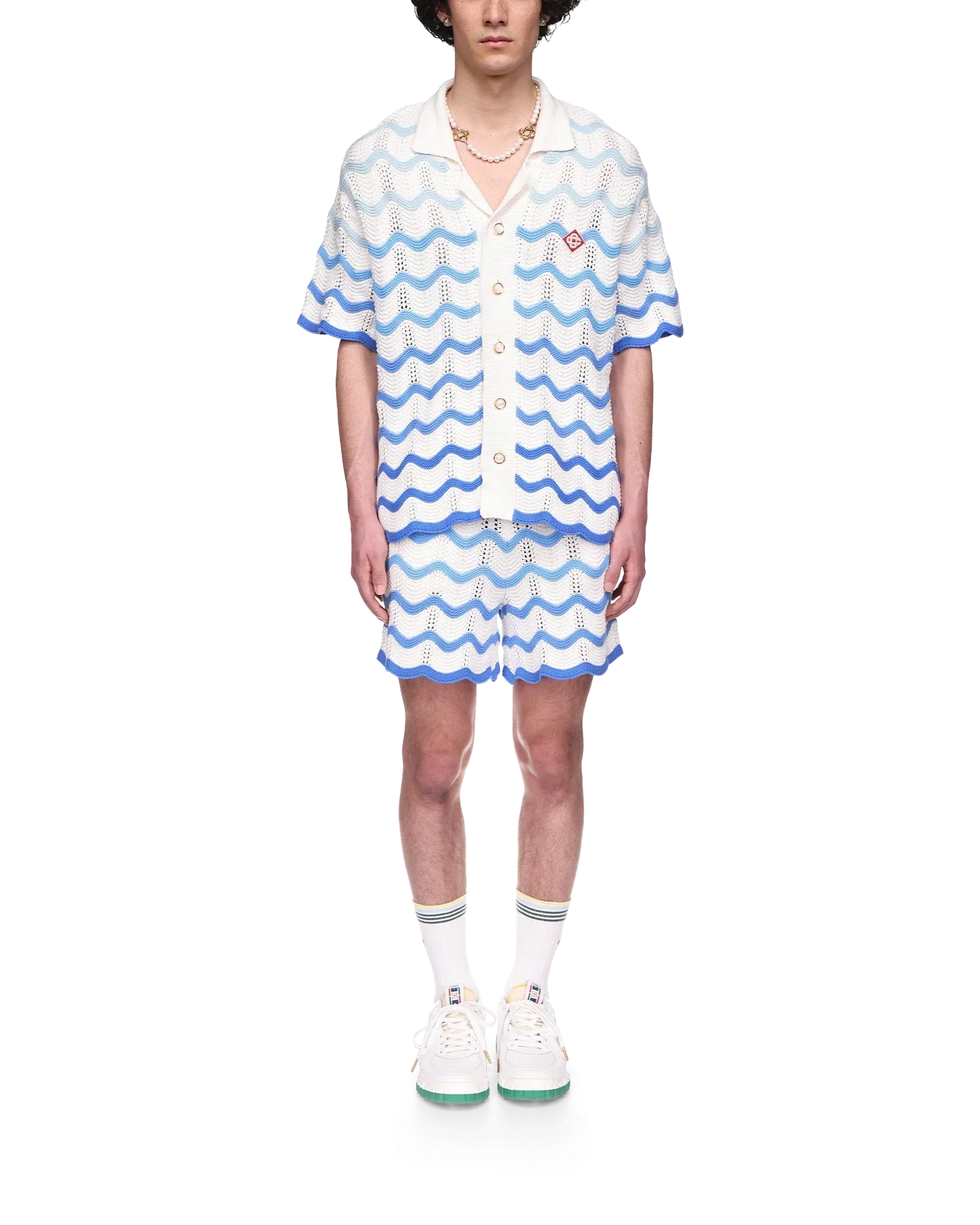 Wavy Gradient Crochet Shirt