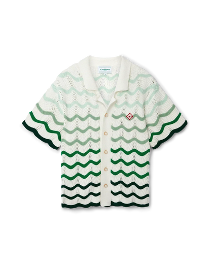 Wavy Gradient Crochet Shirt