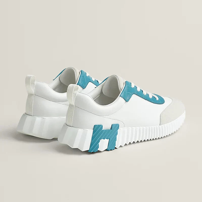 .Sneakers Hermès blanc / bleu minéral