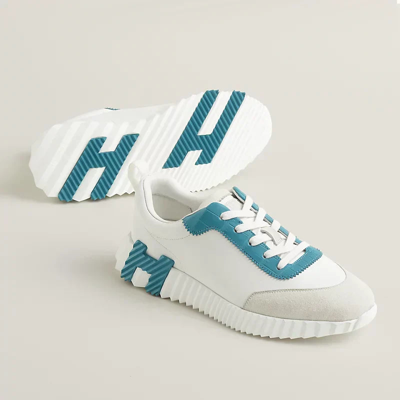 .Sneakers Hermès blanc / bleu minéral
