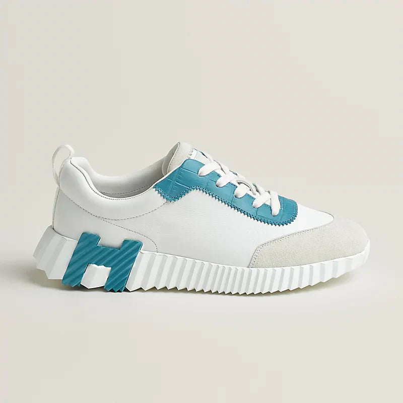 Sneakers Hermès blanc / bleu minéral