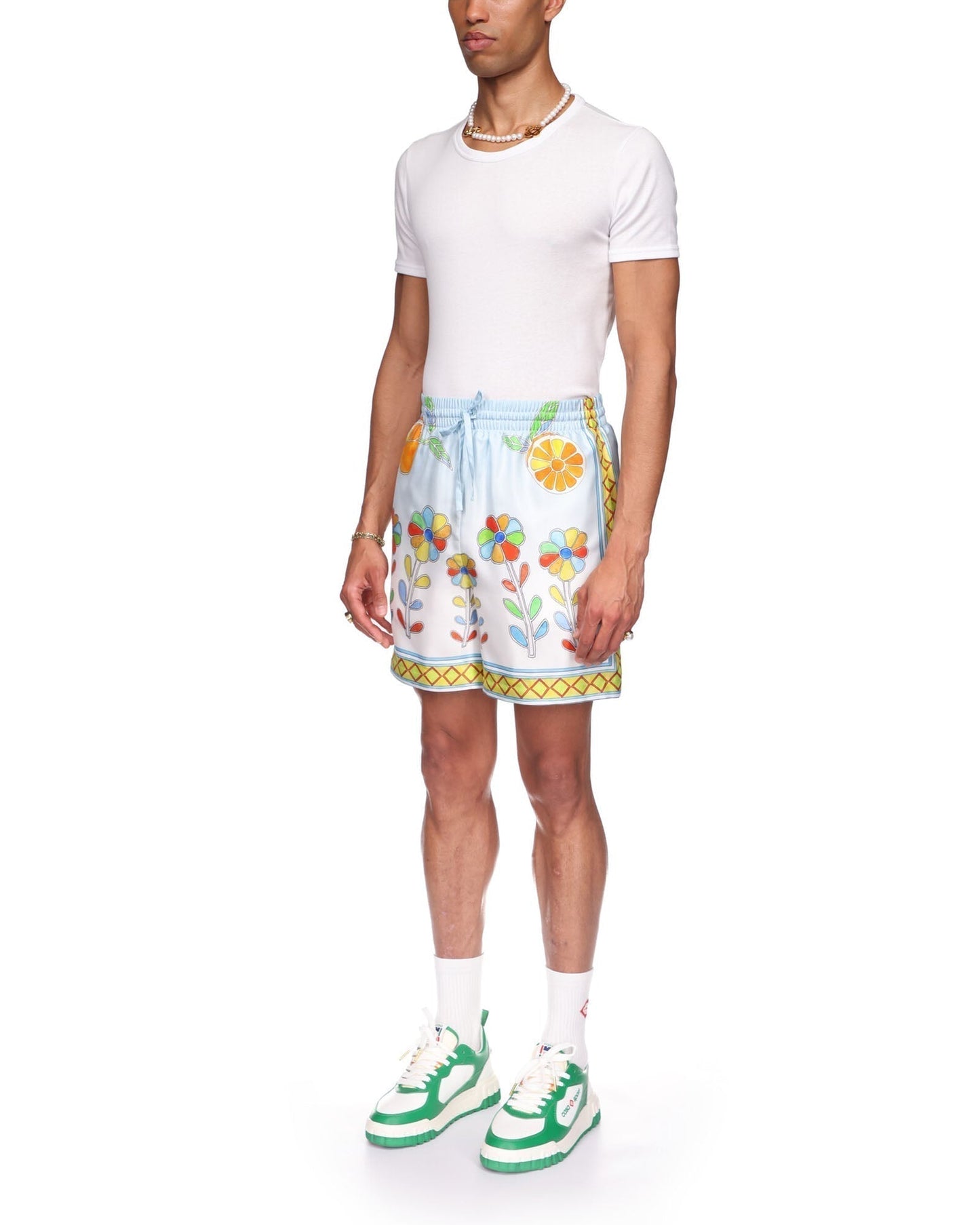 Yoruba Flowers Silk Shorts