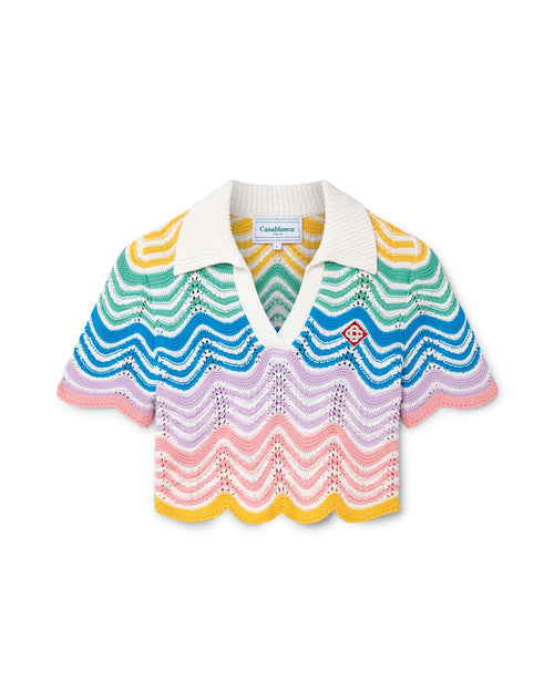 Gradient Wave Crochet Top