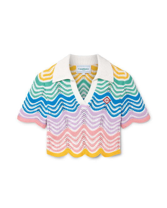 Gradient Wave Crochet Top