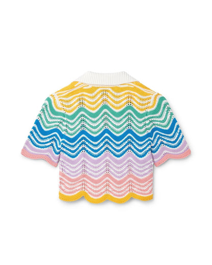 Gradient Wave Crochet Top