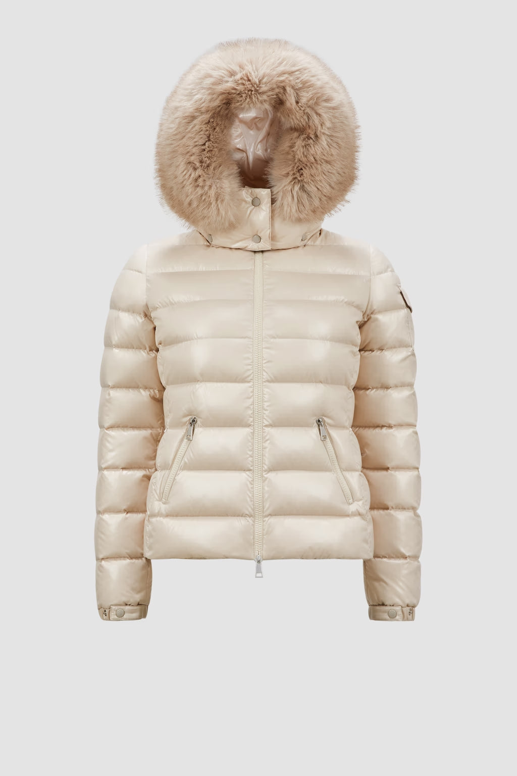 Doudoune courte à capuche Moncler Badyf Beige clair