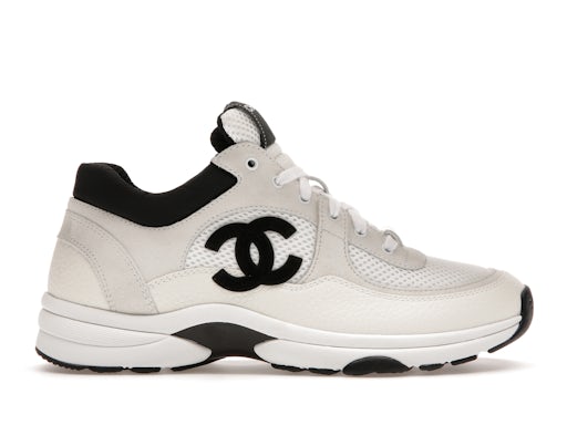 .Chanel Low daim blanc/noir