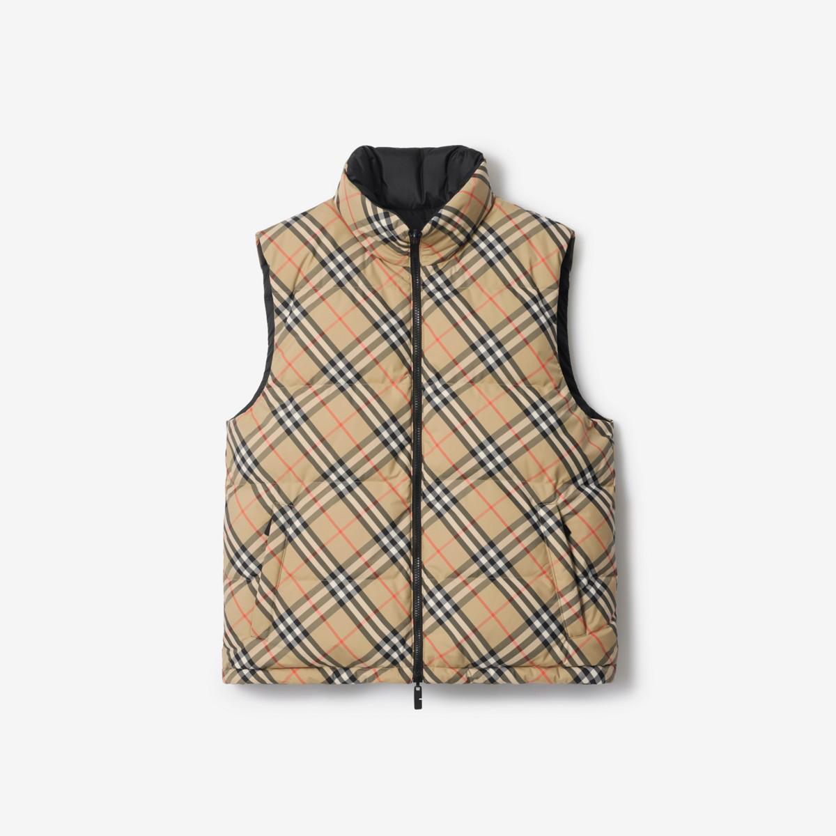 Reversible Check Puffer Gilet
