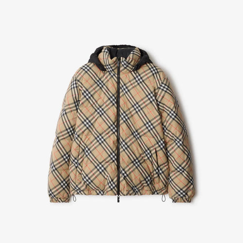Reversible Check Hooded Jacket