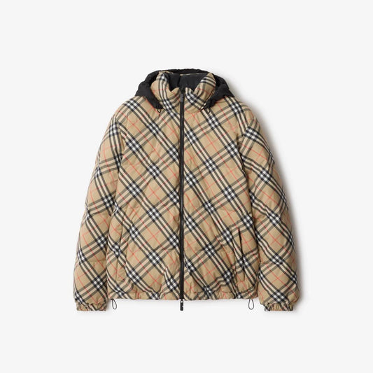 Reversible Check Hooded Jacket