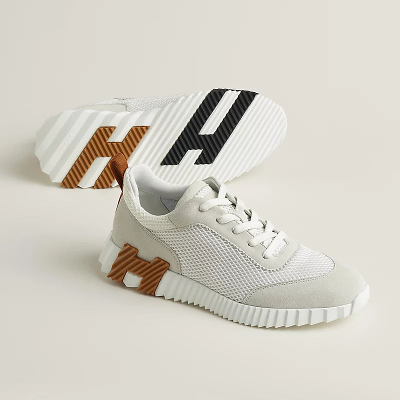 .Hermès Bouncing blanc/maron/noir